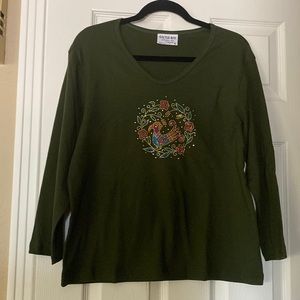 🦋 2 for $20 sale NWOT Cactus Bay V neck 3/4 sleeve shirt top XL